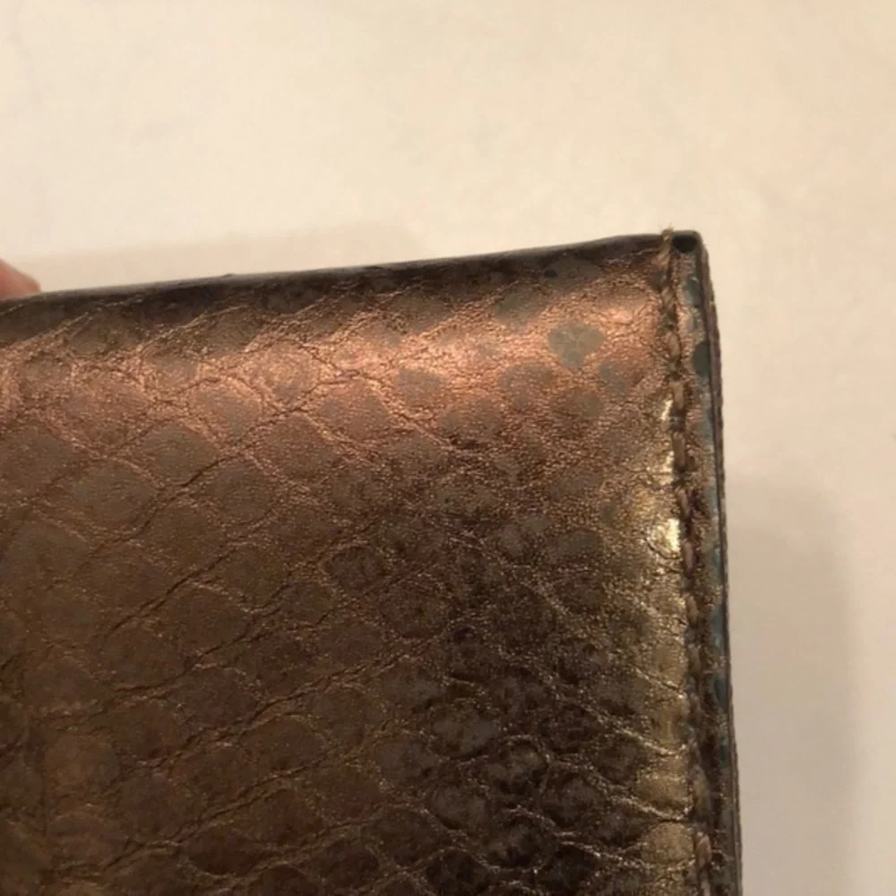 Michael kors brown metallic leather wallet